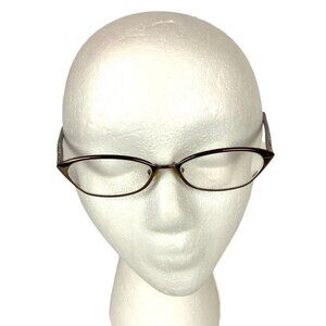 Carolina Herrera Womens Cat Eye Glasses Frames H103 Shiny Brown Bling 51-16-140